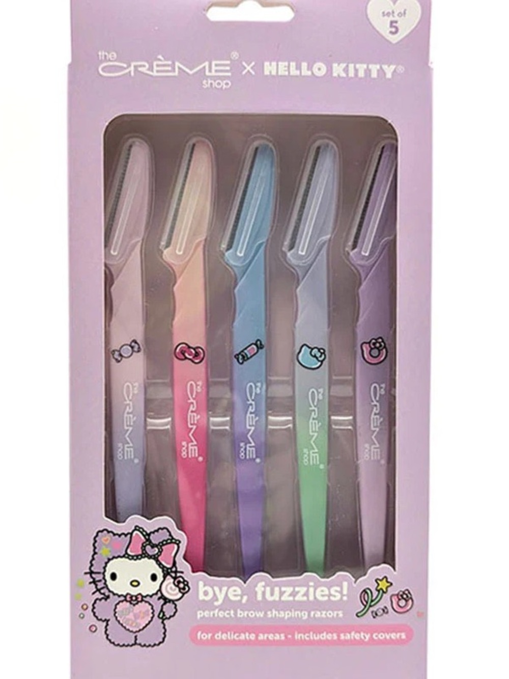 The Crème Shop x Hello Kitty Pastel Brow Shaping Razors - Set of 5